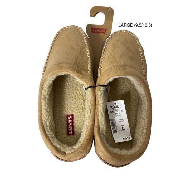 Levi's® Harbin Men's LARGE SIZE 9.5/10.5 Slippers - WHEAT COLOR - Picture 1 of 11